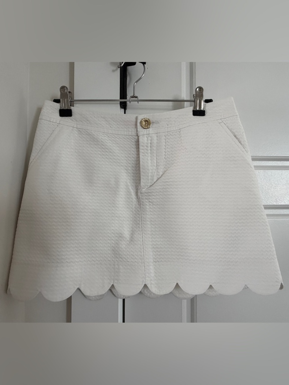 Lilly Pulitzer White Scalloped-Hem Women's Skort